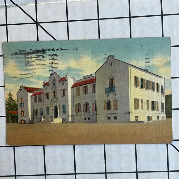 Vintage postcard, postmarked 1942, Insular District Hospital, Ponce, Puerto Rico - Picture 1 of 4